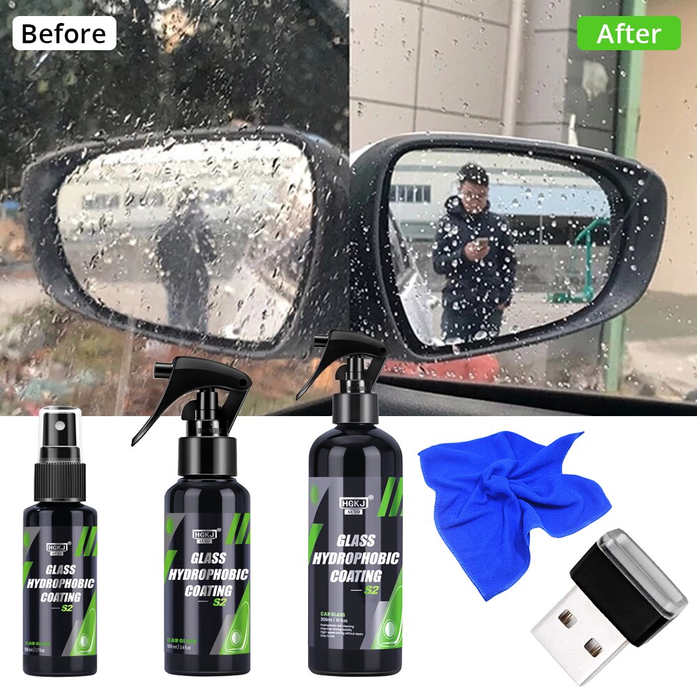 HGKJ S2 Glass Long Lasting Ceramic Windshield Nano Hydrophobic Protection Coating Safe Driving Clear Vision Car Accessories