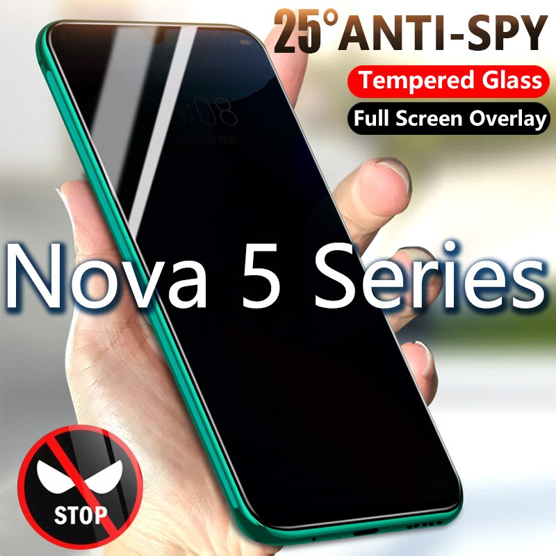Anti Spy Tempered Glass For Huawei Nova 5 5i 5z Privacy Screen Protector Film huawei Nova 5 5i Pro Full Screen Safety Glass Film