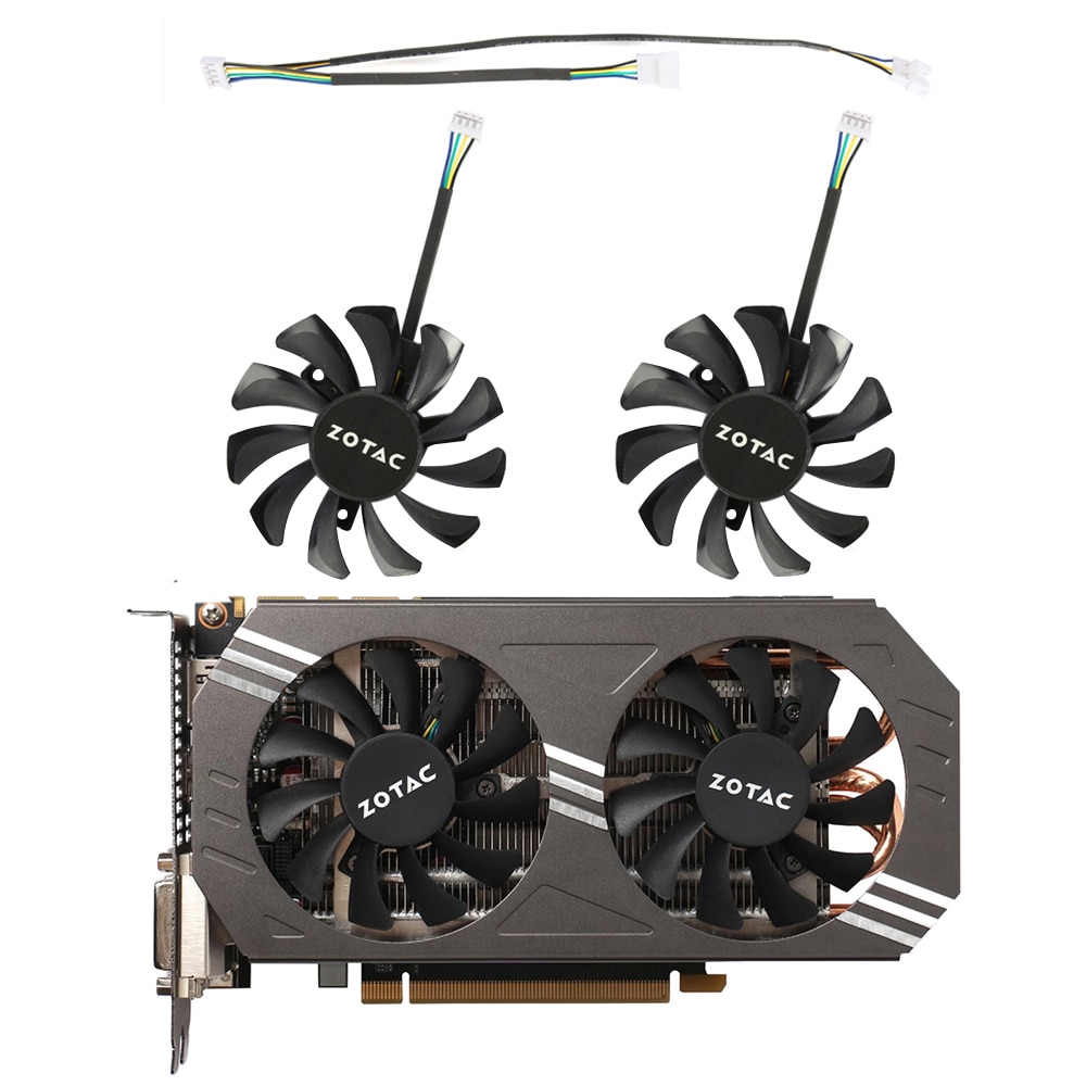 75MM GA81S2U GTX970 Cooler Fan Replacement For ZOTAC GeForce GTX 660Ti 650Ti BOOST GTX 970 Dual Graphics Card Cooling Fan