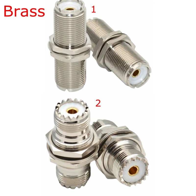 SL16 UHF SO239 Female Jack To UHF Female Straight Connector UHF Doule 2x Female with Nut&Washer Panel Bulkhead Mount for PL-