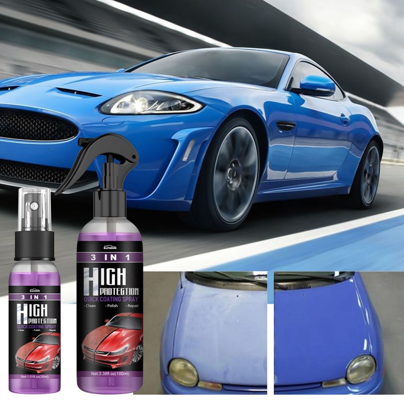 1pcs 3 In 1 High Protection Quick Car Coat Ceramic Coating Spray Hydrophobic
