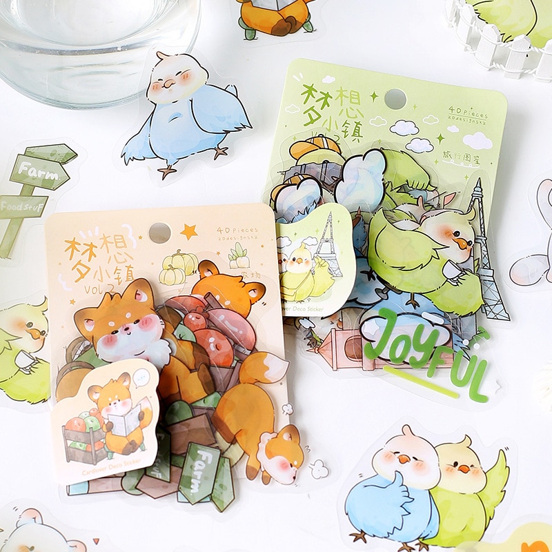40pcs/1lot Kawaii Stationery Stickers dream town Diary Planner Travel Decorative Mobile Sticker Scrapbooking DIY Craft