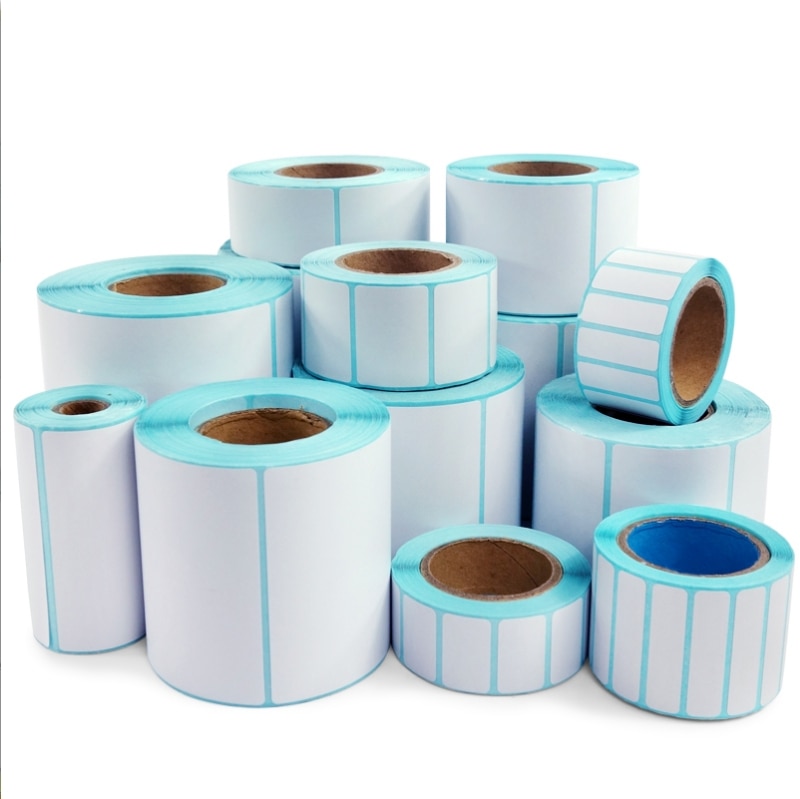 Thermal Label Sticker Paper Supermarket Price Blank Barcode Label Direct Print Waterproof Print Supplies 800pcs/Roll Adhesive