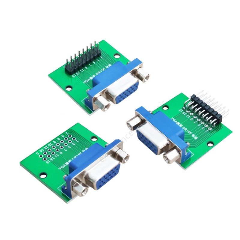 DB15 HDR15 DR15 to Dip 2.54mm interface Test Board Blue VGA Female Socket Conversion Board