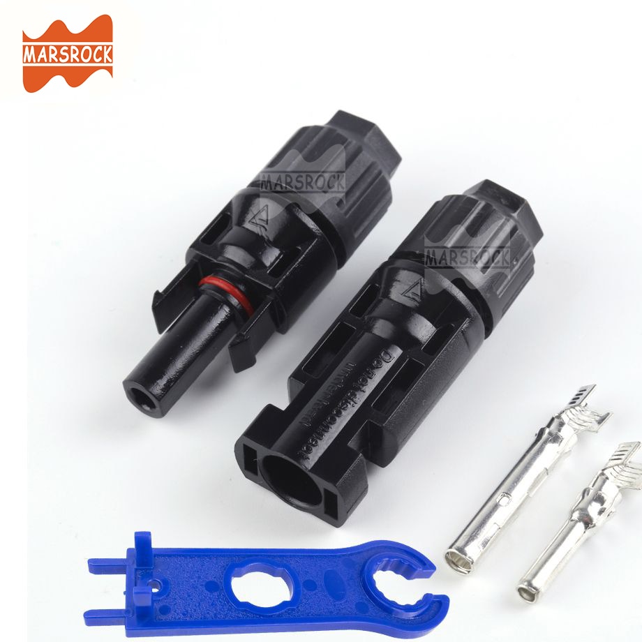 Mars Rock 1 Pairs Solar PV Connector and 1 Spanner Solar Panel Connector used for 30A Solar Cable 2.5mm2 4mm2 6mm2 Free Shipping