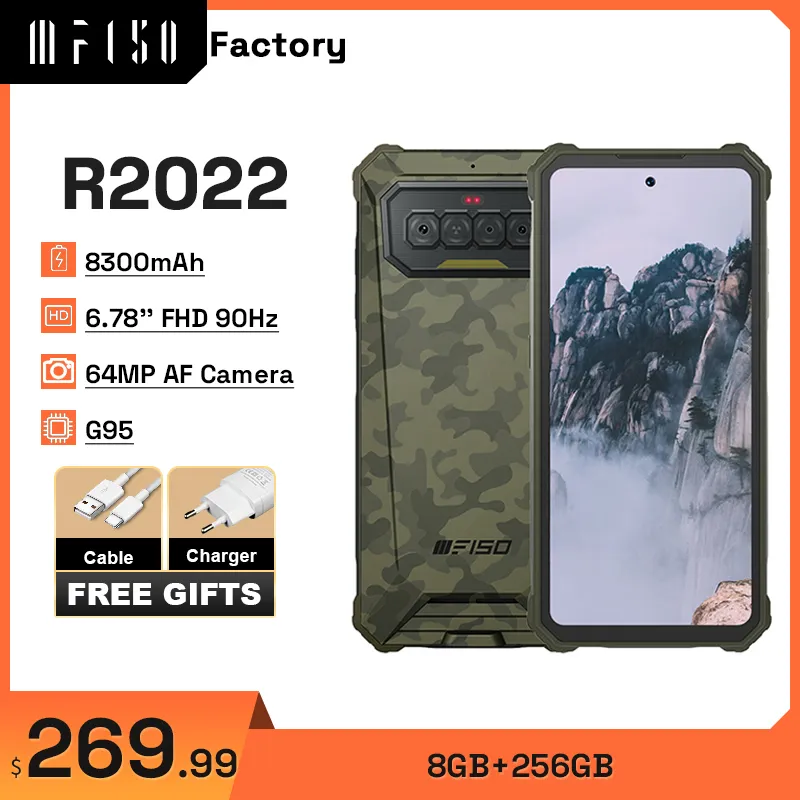 IIIF150 R2022 8GB+128GB 6.78'' FHD+ 90Hz Smartphone IP68 / 69K Waterproof 64MP+20MP Night Vision Camera 8300mAh NFC Ru