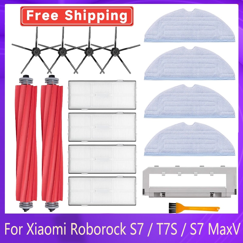 For Xiaomi Roborock S7 / T7S / S7 MaxV Ultra Robot Vacuum Replacement Spare Parts Accessories Main Side Brush Hepa Filter Mop