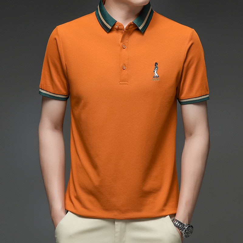 Men's Mercerized Cotton Polo Shirt 2022 Summer New Short-sleeved Male Lapel Embroidery Business Casual T-shirt Designer Clo