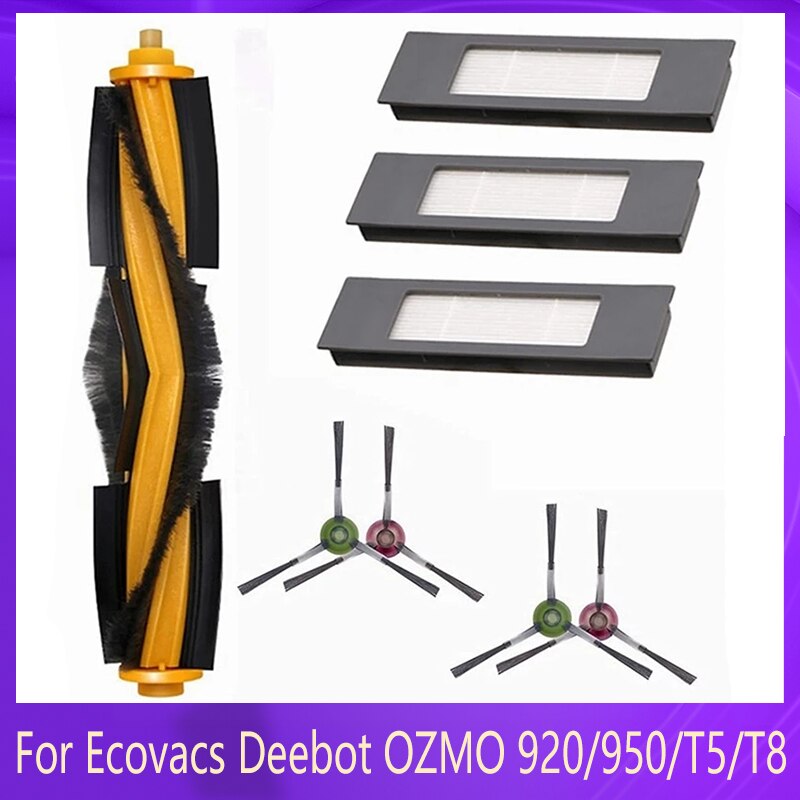 Hot Replacement Parts For Ecovacs Deebot OZMO 920/950/T5/T8/T8 AIVI/ N8 Pro+ Robotic Vacuum Cleaner Hepa Filter Brushs