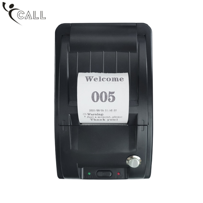 58mm 4-Way Take A Number Machine Ticket Thermal Printer With Paper Roll Show Different Department Name and Queue Number