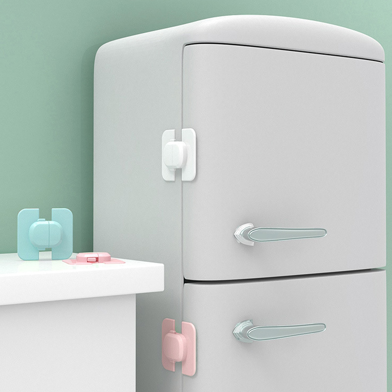 Child Safety Fridge Lock Single-Door Refrigerator Lock Latch Catch For Kitchen Child Protection Kids Safety Care Freezer Lock
