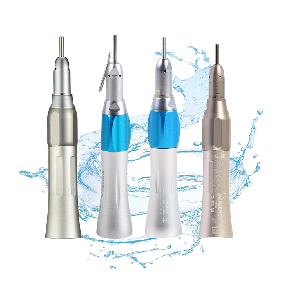 4 type NSK Style Dental Low Speed Turbine Straight Nose Cone Hand piece 1:1 Rato External Water Spray For 2.35mm Free Shipping