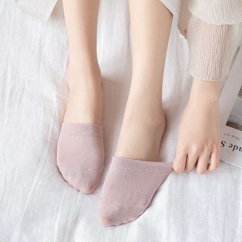 Thin half-socks forefoot socks for women's half-socks pure cotton high heels socks silicone non-slip invisible socks