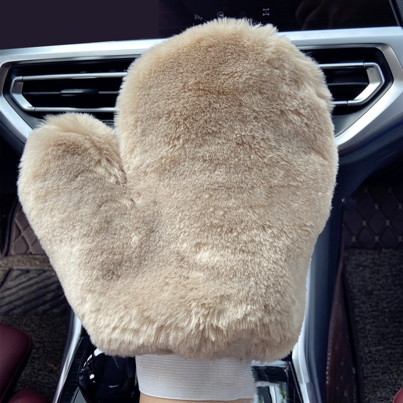 Thumb Design Lambskin Wool Mitten Cleaning Tools Synthetic Sheepskin Car Wash Mitt Scratch Free Detailing Gloves