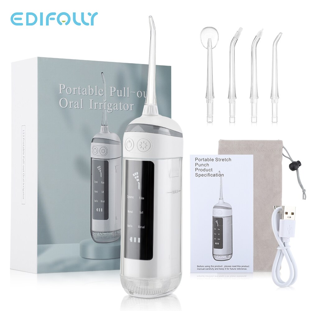 6 Modes Portable Oral Irrigator USB Charging Tooth Scaler Collapsible Dental Water Flosser Oral Teeth Cleaner Household Travel
