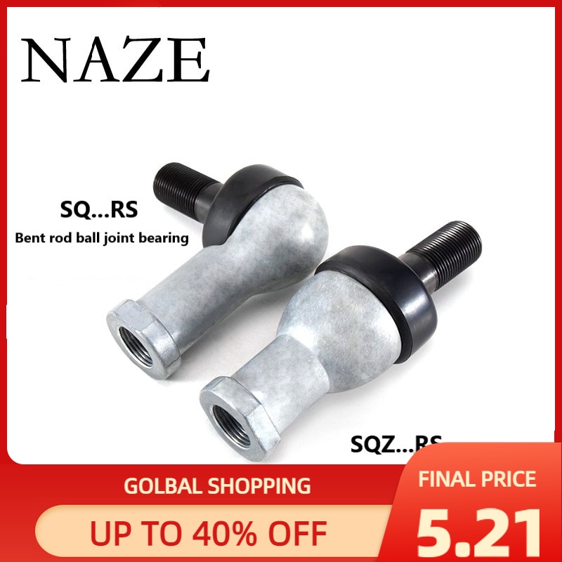 NAZE SQZ10RS Straight rod or SQ10RS curved rod L type High quality single ball head end joint bearing SQ10 SQZ10 RS M10 10mm 1PC