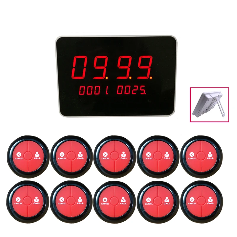 Restaurant Pagers Waiter Calling System Wireless Table Bell 1 Host Receiver 10 Hookah Call Button for Bar Coffee Shop