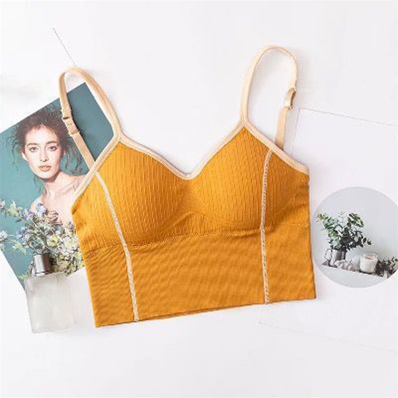 V-Shaped Back Bra Tube Top Women Crop Top Sexy Lingerie Bra Sports Fashion Street Top