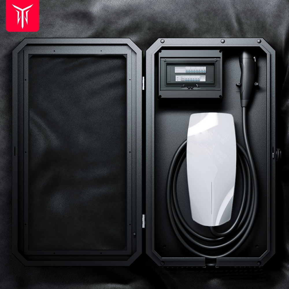 YZ For Tesla Charging Pile Protection Organizer Box Third-Generation Charging Pile Wall Mounting Connector Protector Metal Case