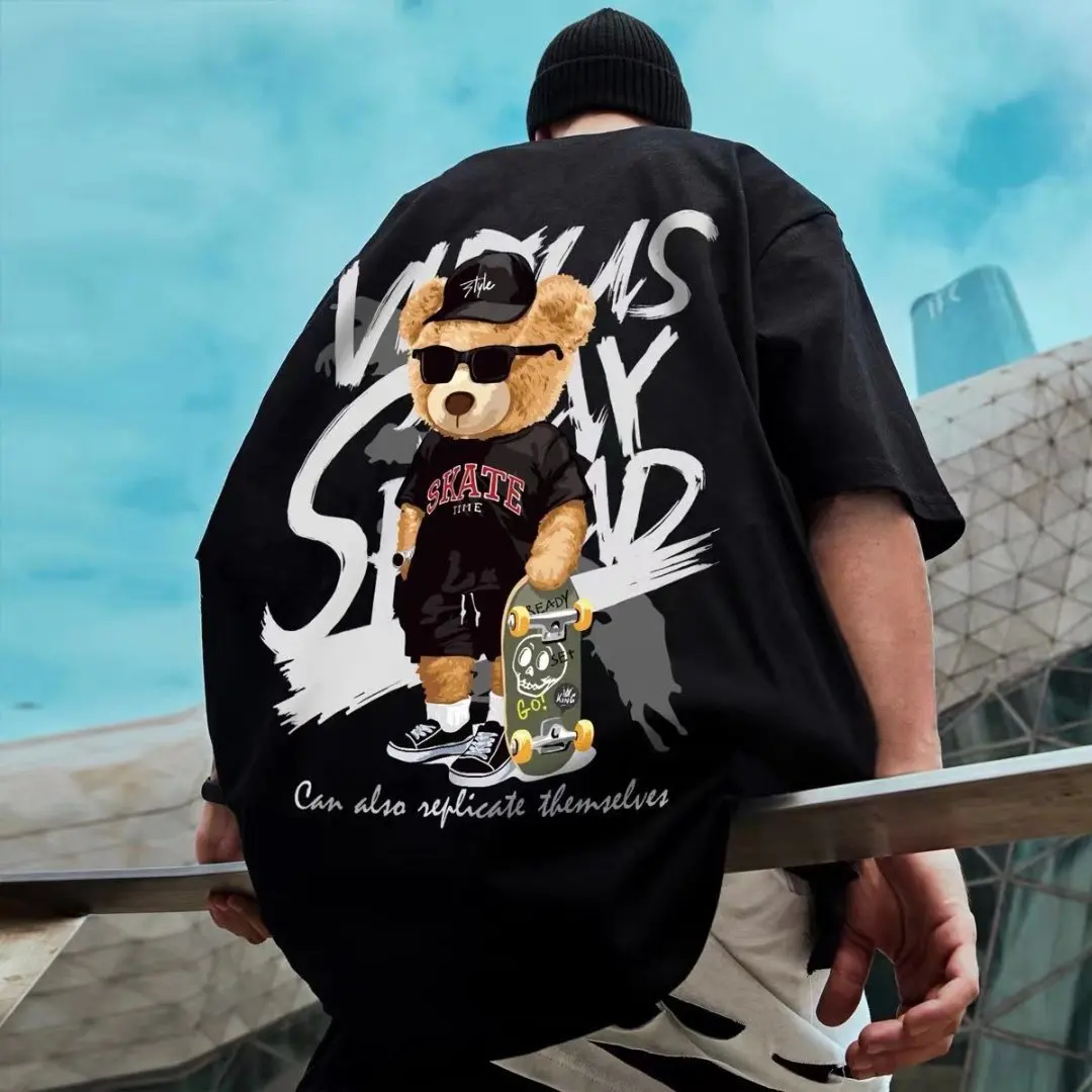 Hip hop fashion brand printed short sleeve t-shirt men's fashion ins loose m-8xl large national fashion half sleeve t-shirt