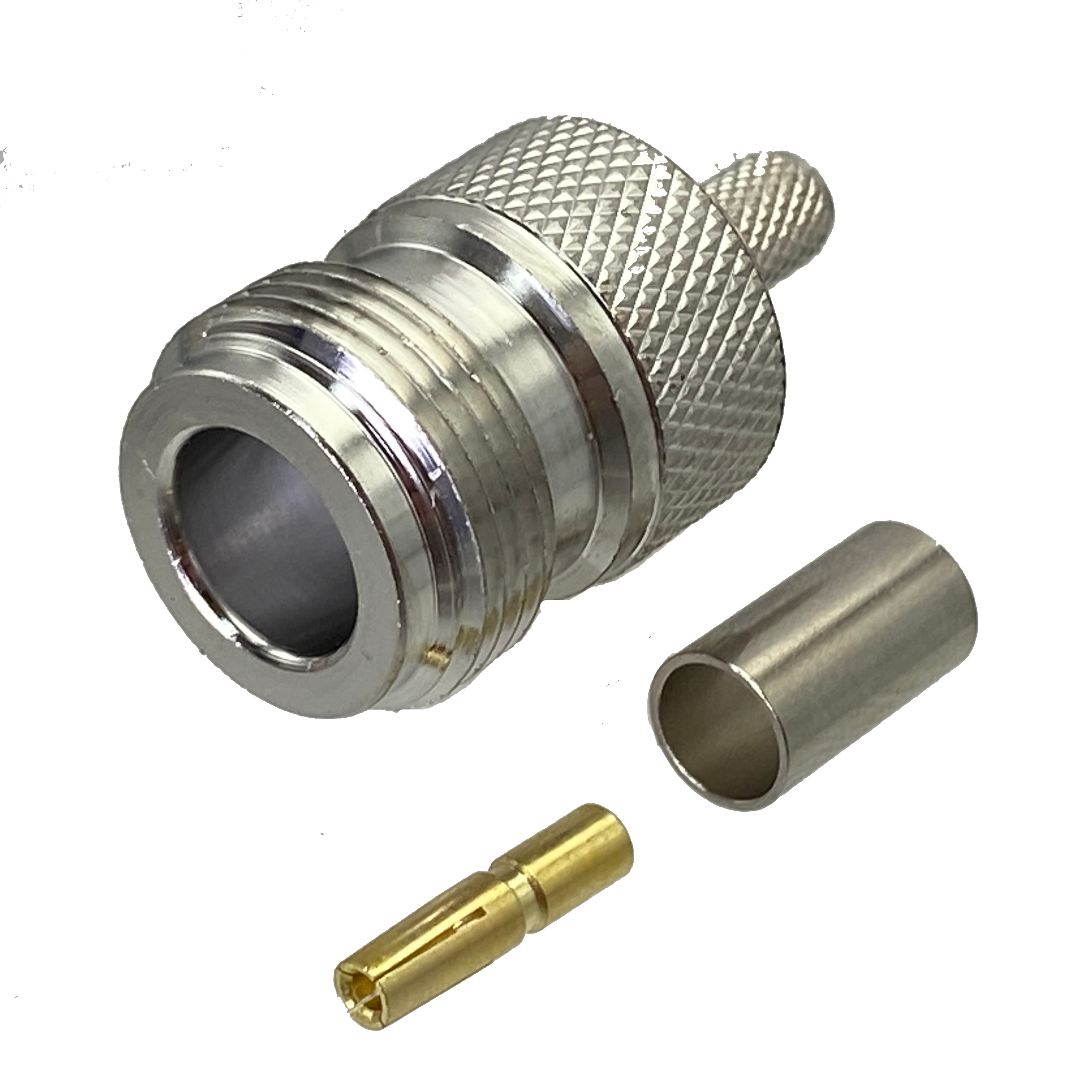 1pcs N Female Jack Connector Crimp RG58 RG142 LMR195 RG400 Cable RF Coaxial Wire Terminals Brass Straight New