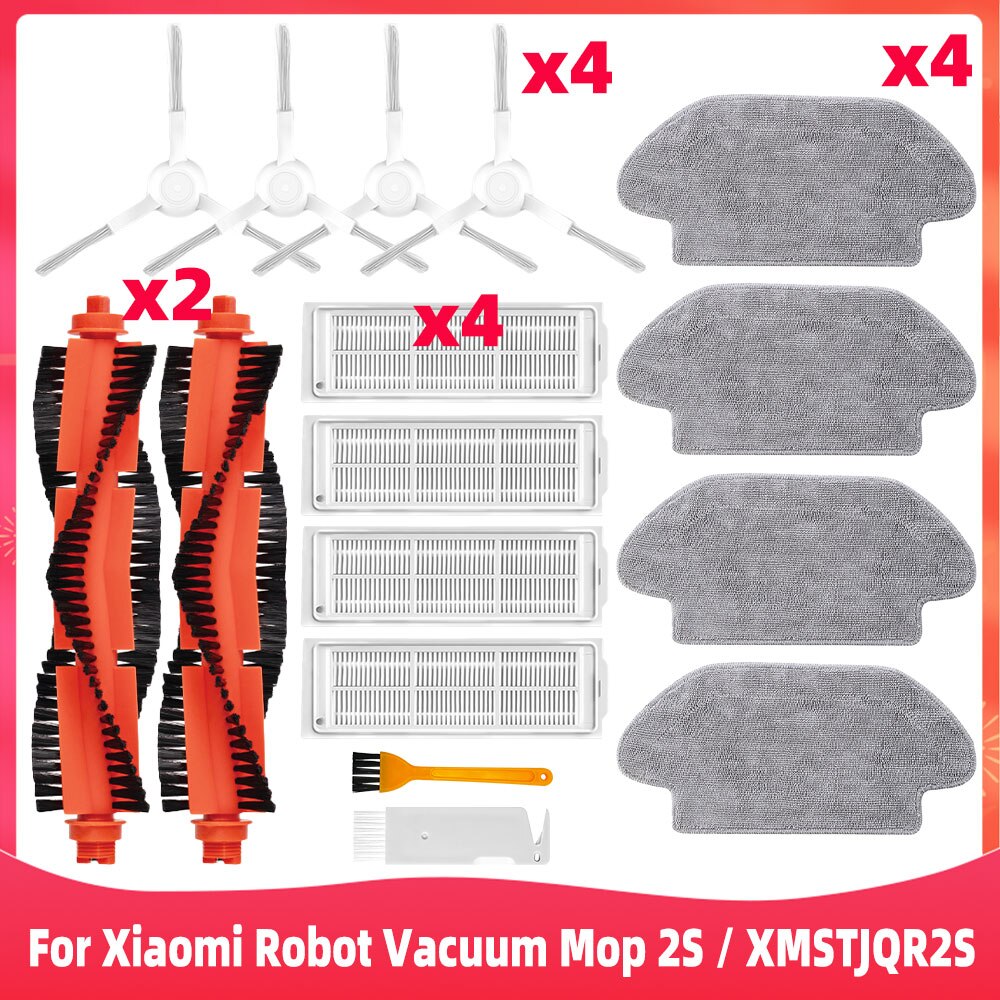 For Xiaomi Robot Vacuum Mop 2S Cleaner XMSTJQR2S Replacement Spare Parts Main Brush Side Brush Hepa Filter Mop Cloths Rag