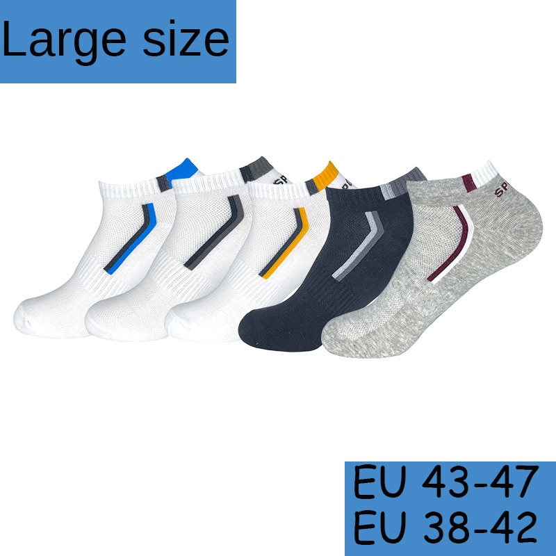 3 Pairs Men's Summer Ankle Socks Fashion Classic Shallow Mouth Non-Slip Invisible Solid Color High Quality Sports Socks EU 