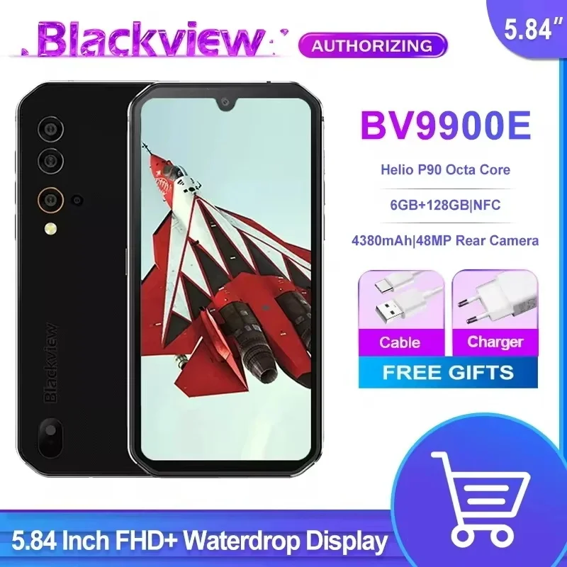 Blackview BV9900E 6GB+128GB IP68 Waterproof Smartphone 5.84'' 4380mAh Helio P90 Octa Core 48MP Android 10.0 Rugged Mob