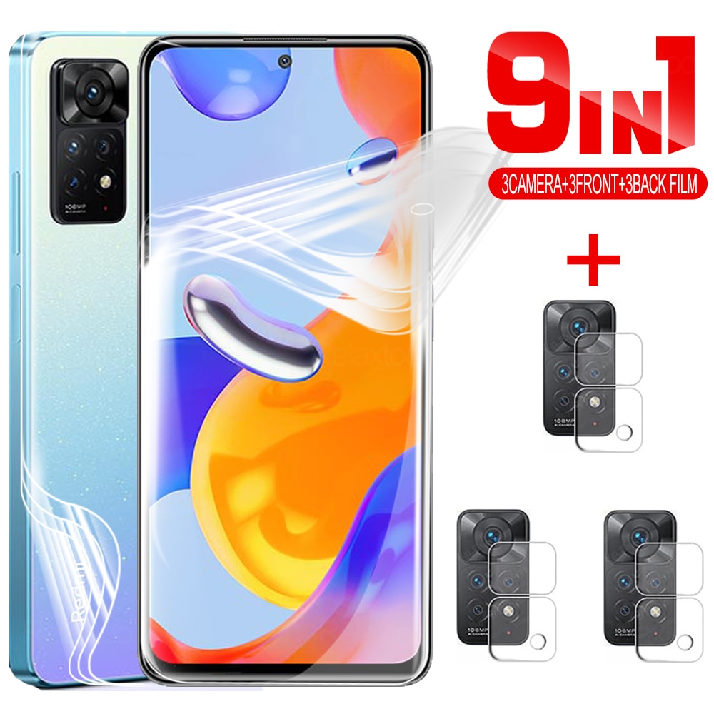 9 in 1 hydrogel film for xiaomi redmi note 11 pro plus 5g screen protector films for redmi note 11pro 11s 5g protective film
