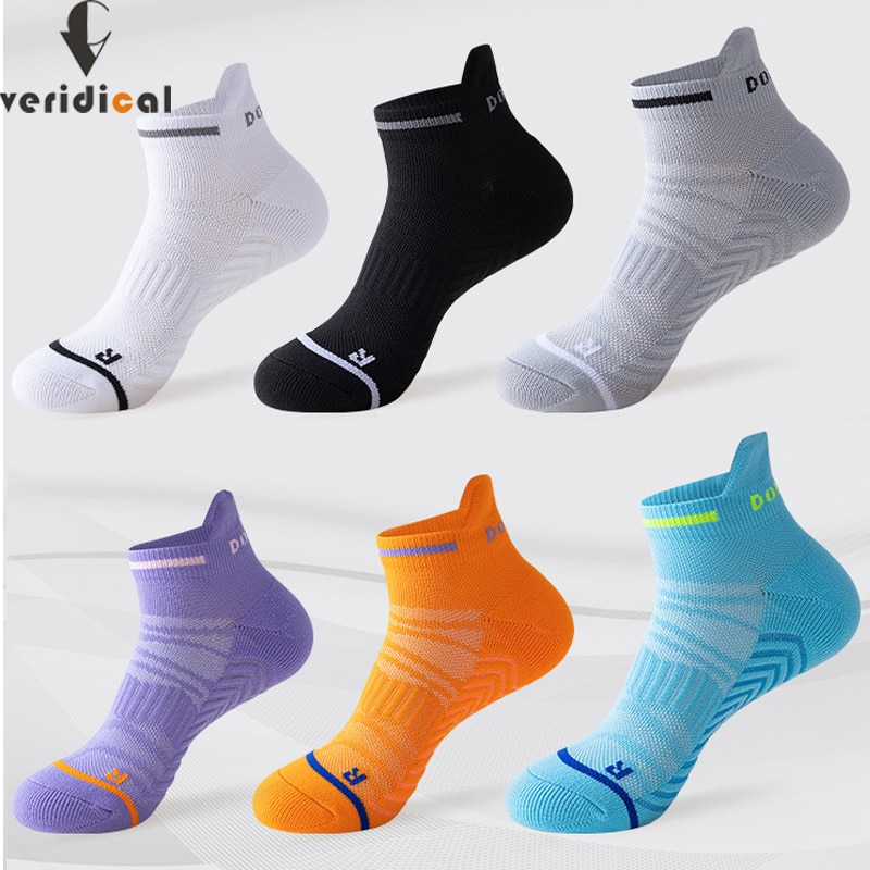 2 Pairs Athletic Sport Ankle Socks Men Women Bright Color Mountain Climbing Hiking Boneless Running Outdoor Basketball Socks
