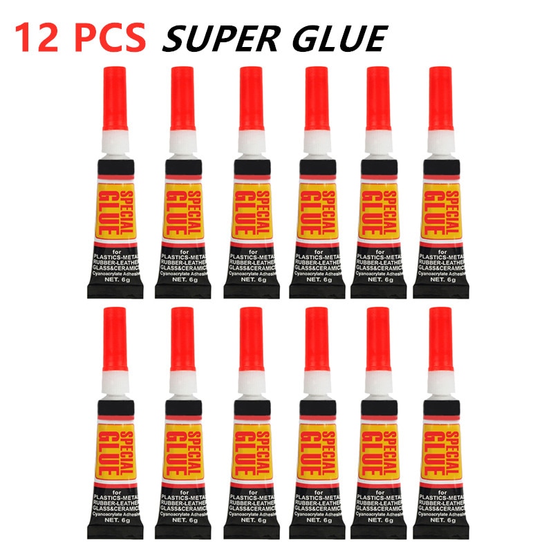 Durable Glue Superglue Metal Rubber Sealants Transparent 12 Pieces 3g/unit