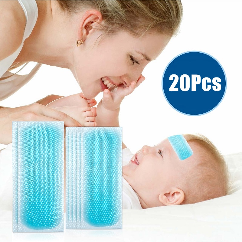 2-20Pcs Fever Cooling Gel Patches Forehead Strips Ice Cooling Gel Sheet for Baby Kids Children Adult Headache Pain Relieve Patch