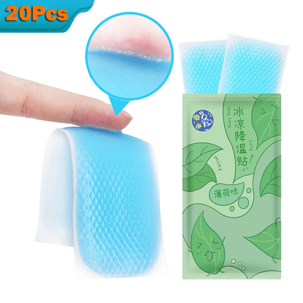 20Pcs Cooling Patches for Fever Discomfort & Pain Relief Cooling Relief Fever Reducer For Baby Kids Adults Cooling Sticker