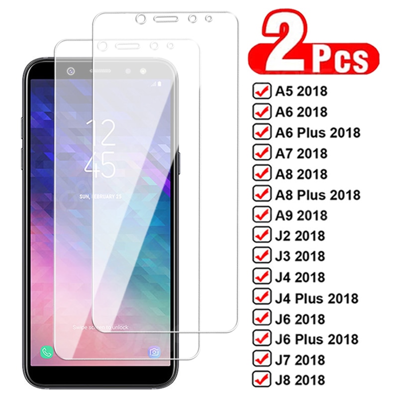 2Pcs 11D Tempered Glass For Samsung Galaxy A6 A8 J4 J6 Plus 2018 Screen Protector A5 A7 A9 J2 J3 J7 J8 2018 Protective Glas Film
