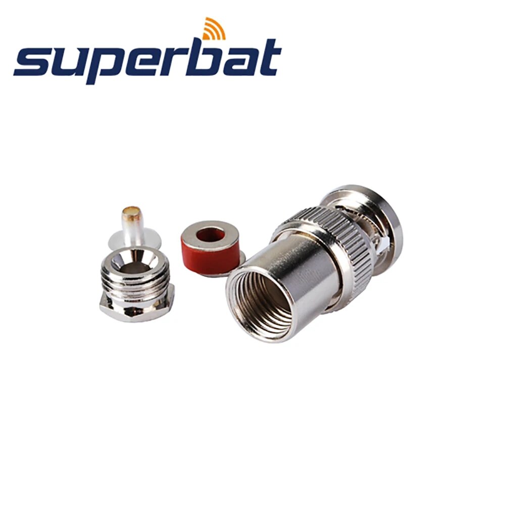 Superbat BNC Clamp Male RF Coaxial Connector for Cable RG58,RG142,KSR195,LMR195