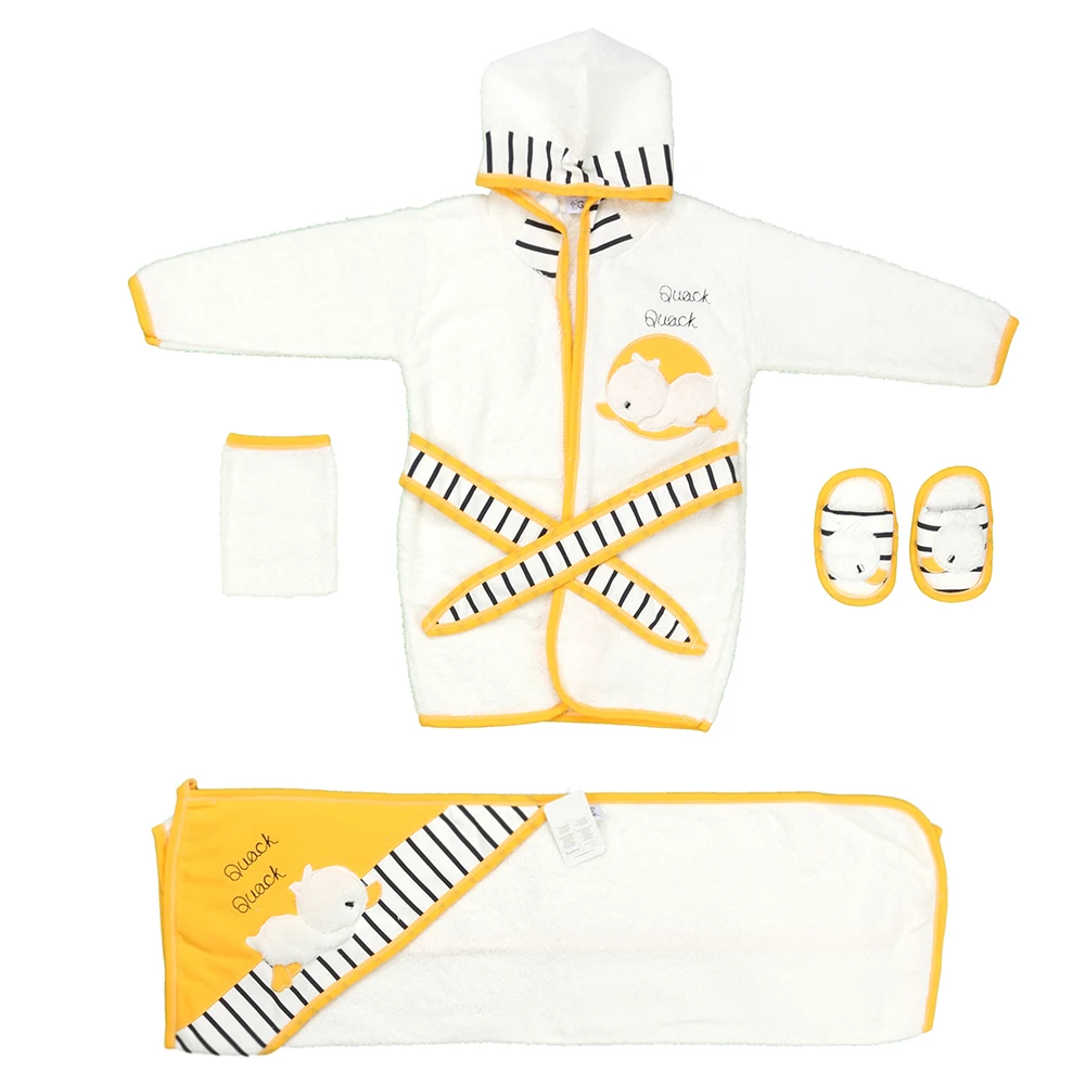 Yellow color bathrobe set...