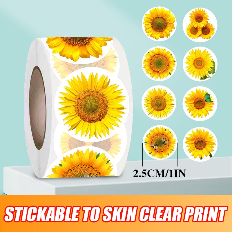 Children's Smiley Face Sticker Reward Sticker Yellow Dot Sunflower Happy Valentine's Day Smiley Face Gift Sticker