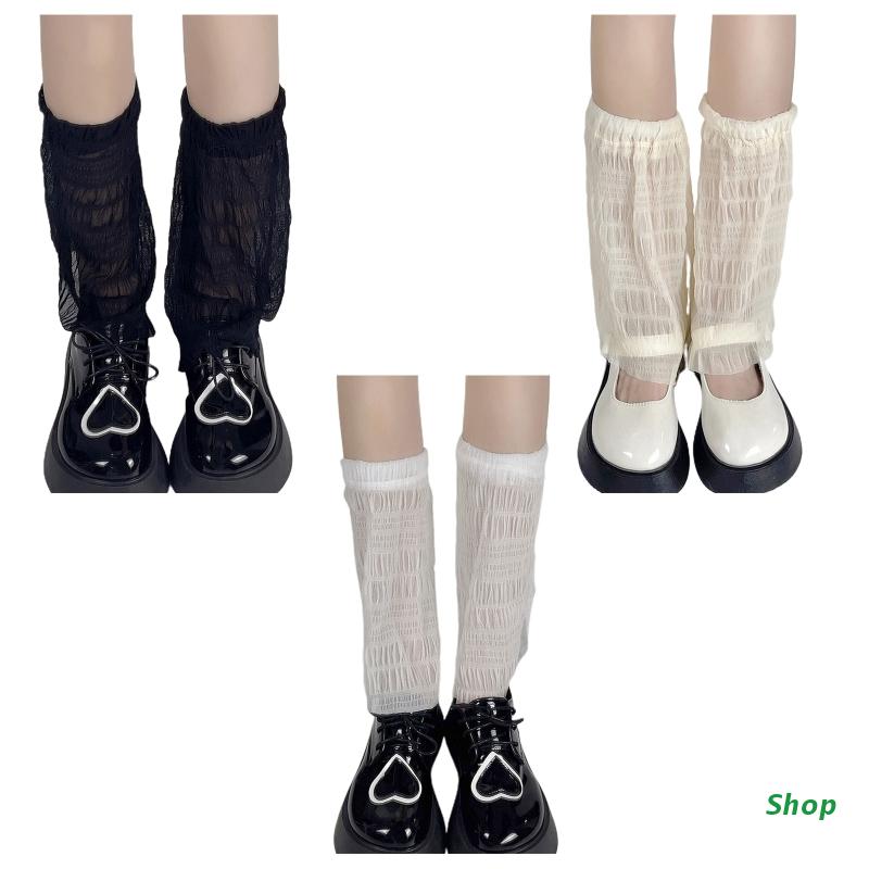 L5YC Sweet Girls Lolita Stockings Cute JK Japanese Style Short Medium Socks for Women