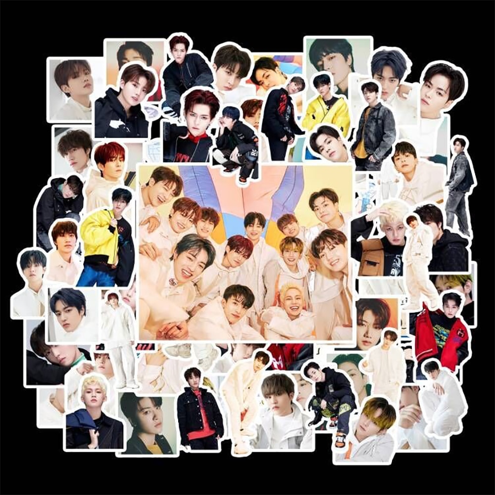 100pcs/set Kpop Treasure Sticker Postcard New Album Korean Fashion Cute Group Idol Cards Photo Prints Fans Gift Stickers