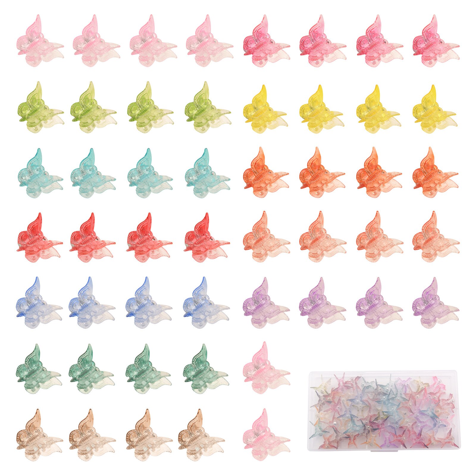 50Pcs Butterfly Colorful Hair Clips Grip Claw Barrettes Mini Clamps Jaw Hairpin Hair Styling Accessories Tool for Girls