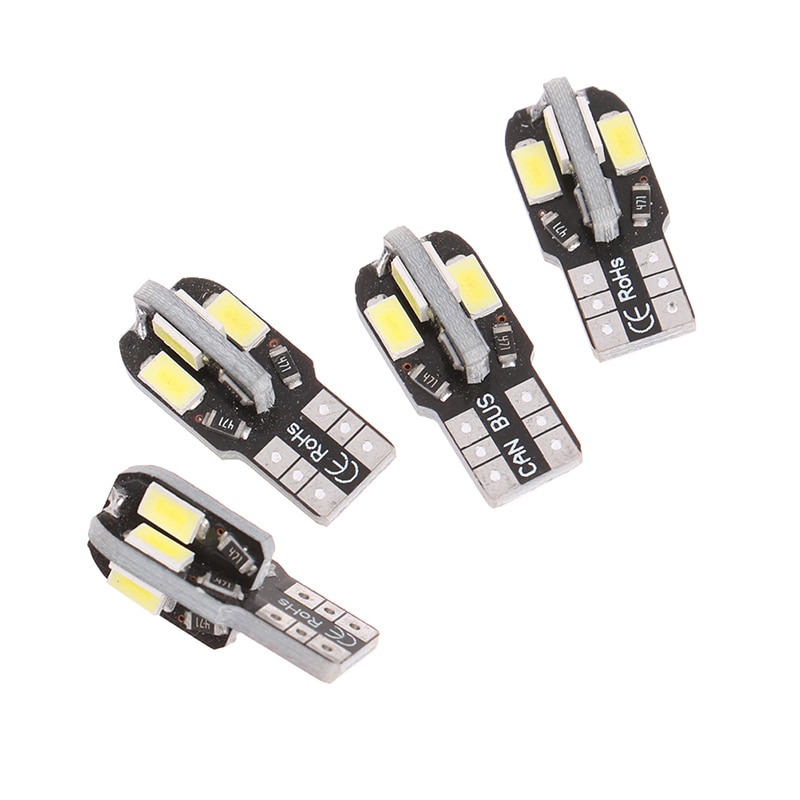 4Pcs LED T10 194 168 W5W Canbus White Dome License Side Marker Light Bulb