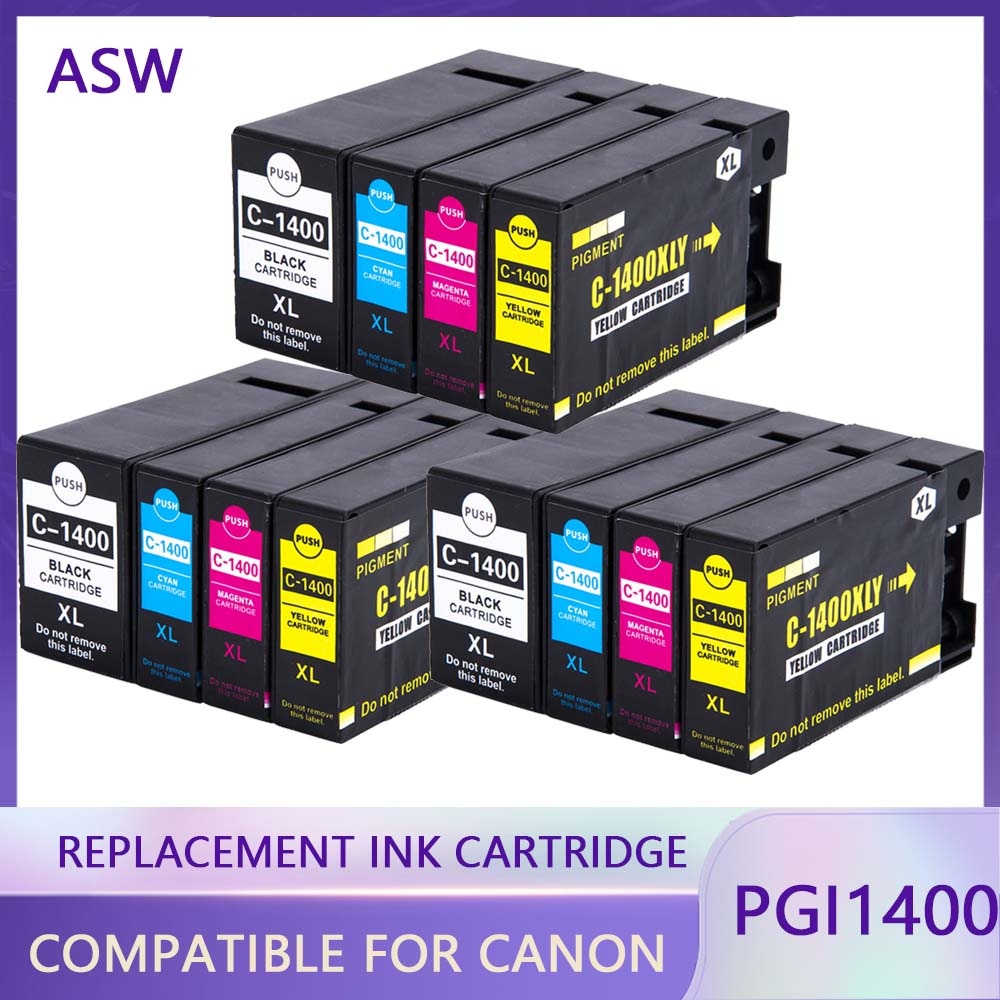 ASW Compatible Ink Cartridges For Canon PGI 1400 MAXIFY MB2040 MB2340 MB2140 MB2740 printer printers PGI-1400 PGI1400 XL