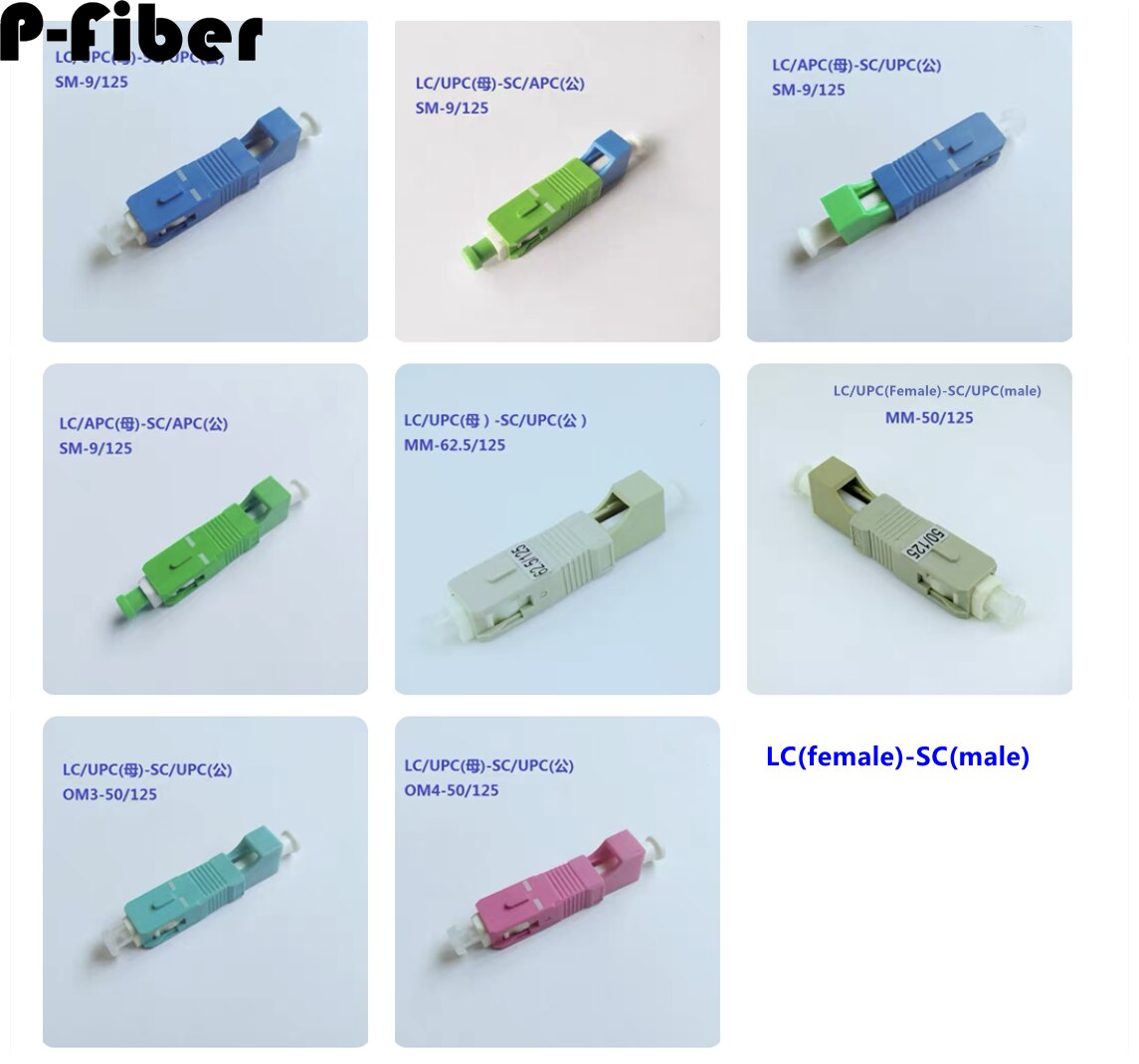 10pcs SC-LC optical fiber adapter hybrid flange UPC APC OM3 OM4 single mode multimode SM OM1 OM2 SCAPC male LCAPC LC-SC female
