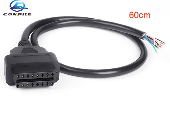 16Pin female connector open line ELM327 extension cable OBD 2 wire OBDII plug