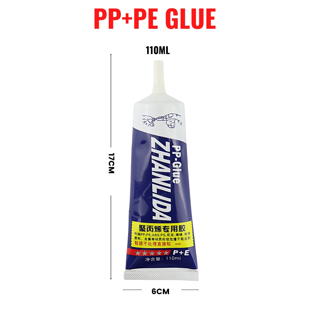 110ML Zhanlida Polypropylene PP Glue PE EVA POM PU Glue Plastic Leather Waterproof Soft Glue Strong PVC Adhesive