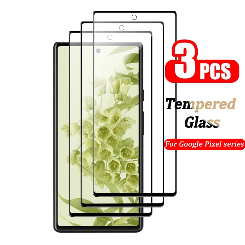 3PCS Tempered Glass Screen Protector for Google Pixel 7 7 Pro 6a 6 6 Pro HD Explosion Proof Full Screen Glass Protector