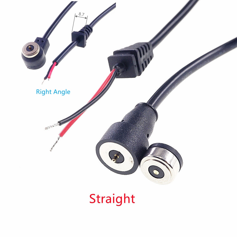 1 Pcs 2 Wires Open DC Magnet Spring-Loaded Pogo Pin Connector Fast Charging Magnetic Cable 24V 2A Power Cord 1.5 Meter Lamp