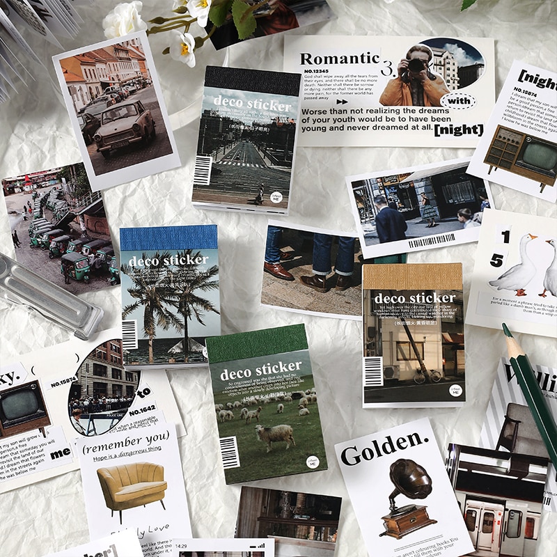 50 pcs Everyday landscape Decorative Stickers DIY Diary Album Stationery hand made junk journal Collage material