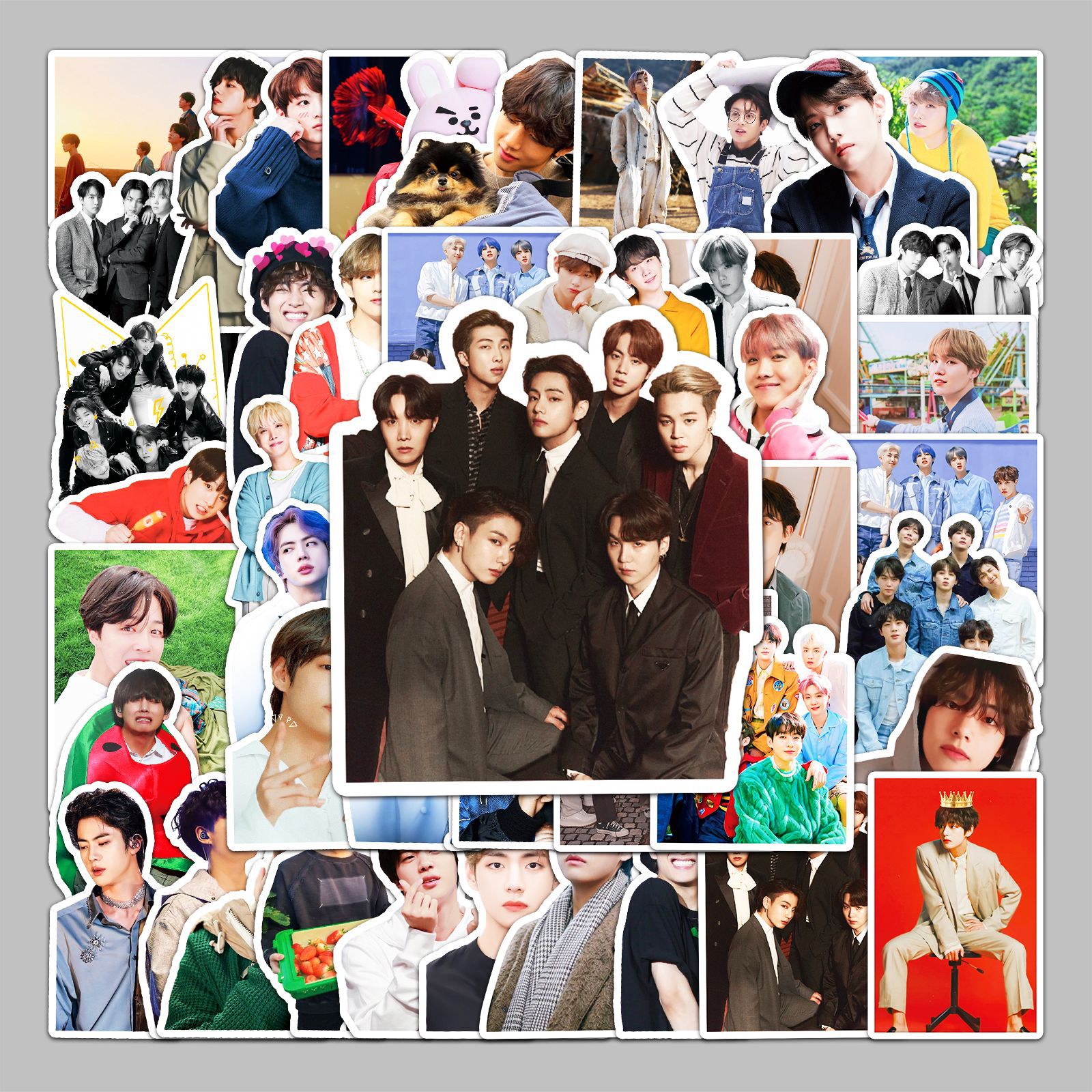 50Pcs Bangtan Boys-BTS Stickers For New Album Idols Card Korea Guitar Notebook Stationery Aesthetics Decal Scrapbooking Sticker
