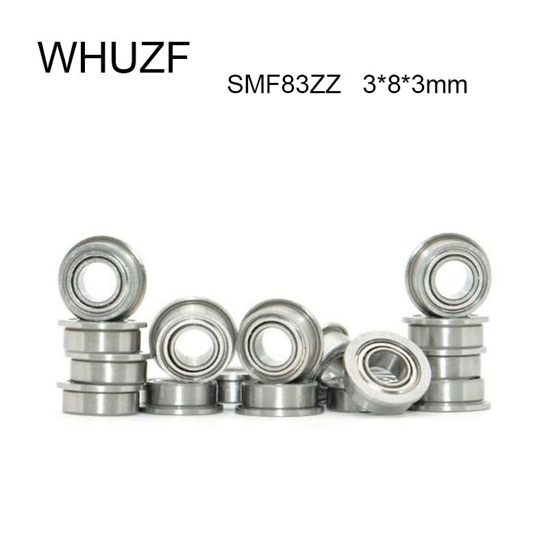 SMF83ZZ Flange Bearing 3x8x3 mm ABEC-1 10/20/50PCS Miniature Flanged MF83 Z ZZ Stainless Steel Ball Bearings WHUZF 2022 Hot Sale